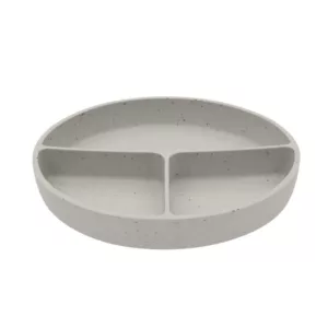 Prato Com Divisória e Sucção Silicone Platinum Sand - Kikka Boo