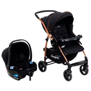 Carrinho TS Rio 22 Preto Cobre + Bebê Conforto Materna - Burigotto