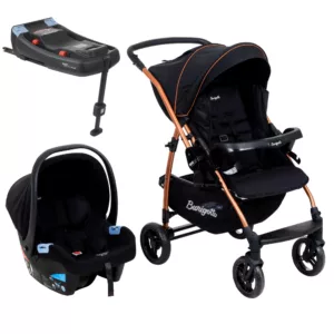 Carrinho TS Rio 22 Preto Cobre + Bebê Conforto Materna + Base Isofix - Burigotto