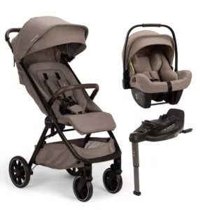 Carrinho TRVL LX Bege Cedar + Bebê Conforto Pipa Next + Base Isofix Curv - Nuna