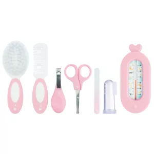 Kit Cuidados Para o Bebê 7 Peças Com Termômetro Rosa – Pimpolho