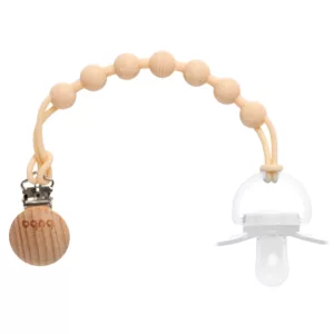 Prendedor De Chupeta Em Silicone Bege - Buba