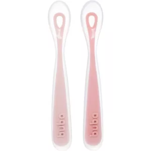 Kit 2 Colheres Em Silicone Fase 1 Rosa - Buba
