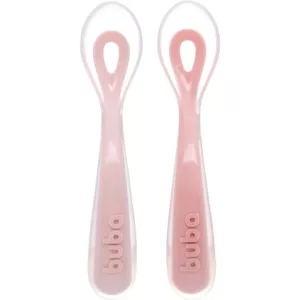 Kit 2 Colheres Em Silicone Fase 2 Rosa - Buba