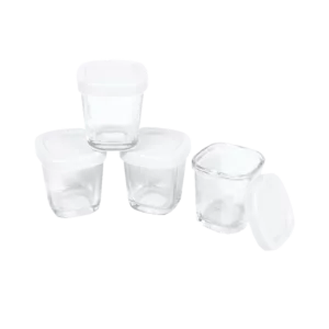 Potes De Vidro Para Armazenamento Branco - Clingo