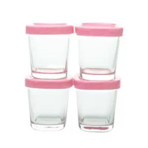 Potes De Vidro Para Armazenamento Rosa - Clingo