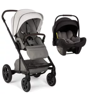 Carrinho Mixx Next Cinza Mineral + Bebê Conforto Pipa Next Preto Caviar - Nuna