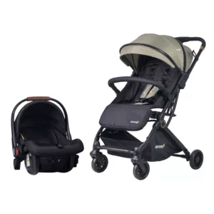 Carrinho Din Green Preto + Bebê Conforto - Avanti