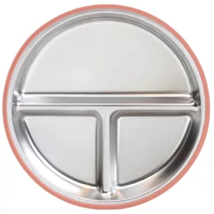 Pratinho Em Aço Inoxidável e Silicone Rosa - Buba