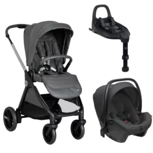 Carrinho Travel System Bellagio Black Satin + Bebê Conforto Kory Plus + Base Full 360 - Chicco