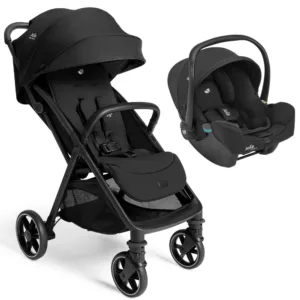 Carrinho de Bebê Parcel LX Preto Eclipse + Bebê Conforto I-Snug Preto Raven - Joie