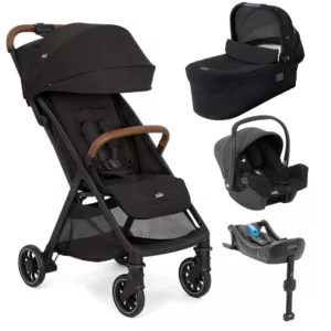 Carrinho Pact Pro Chumbo Shale + Bebê Conforto I-Snug + Moises Ramble XL Signature New Eclipse + Base Isofix - Joie