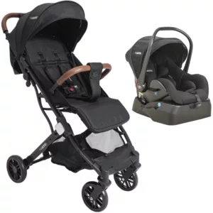 Carrinho Sprint III Preto + Bebê Conforto Casulo Click + Base - Kiddo