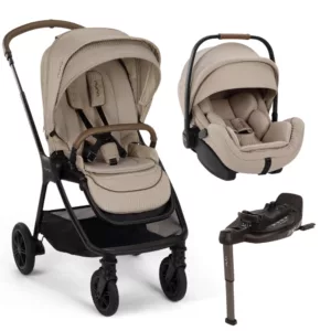 Carrinho de Bebê Triv Next Cosmopolitan + Bebê Conforto Arra Flex + Base Isofix Curv Caviar - Nuna