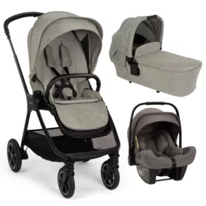 Carrinho de Bebê Triv Next BMW Cinza Graphene + Moisés LYTL BMW + Bebê Conforto Pipa Next Cinza Thunder - Nuna