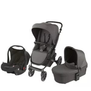 Carrinho de Bebe Como 4 Plus Nut + Moisés + Bebê Conforto + Adaptador + Bolsa - Abc Design