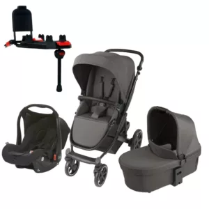 Carrinho de Bebe Como 4 Plus Nut + Moisés + Bebê Conforto + Adaptador + Bolsa + Base Isofix – Abc Design