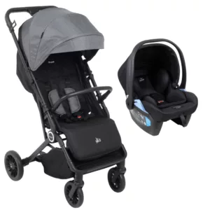Carrinho Neo Gray + Bebê Conforto Materna Lounge Preto - Burtigotto