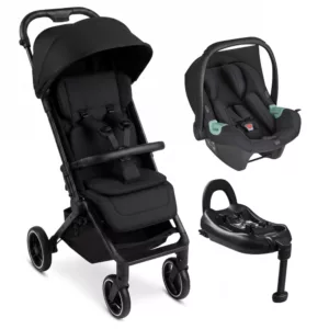 Carrinho Ping 3 Trekking Deep Black + Bebê Conforto Tulip + Base Isofix - Abc Design