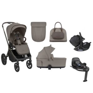 Carrinho De Bebe Goya 2 Em 1 Platinum Mocca + Moisés + Bebe Conforto I Class Noir + Base Isofix 360 + Acessórios - Kikka Boo