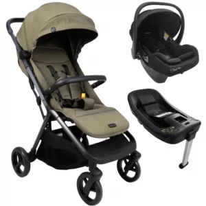 Carrinho Alpe Verde + Bebê Conforto I-Size Atena + Base Isofix - Galzerano