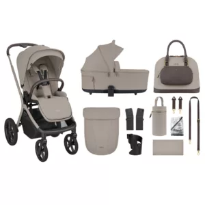 Carrinho De Bebe Goya 2 Em 1 Platinum Champagne + Moisés - Kikka Boo