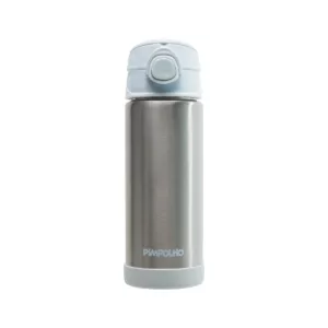 Garrafa Térmica Inox Aço Escovado 400ML Branco - Pimpolho