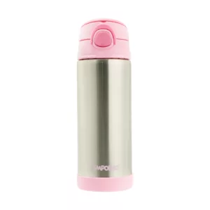 Garrafa Térmica Inox Aço Escovado 400ML Rosa - Pimpolho