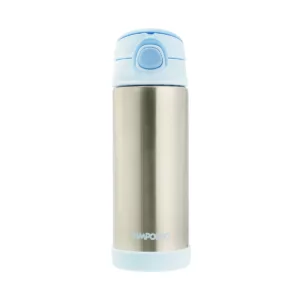 Garrafa Térmica Inox Aço Escovado 400ML Azul - Pimpolho