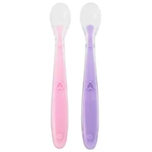 Kit 2 Colheres de Silicone Anatômica Rosa e Lilás - Buba