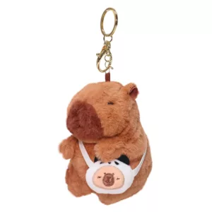 Pelúcia Chaveiro Capivara Bolsinha Branca - CAA Toys